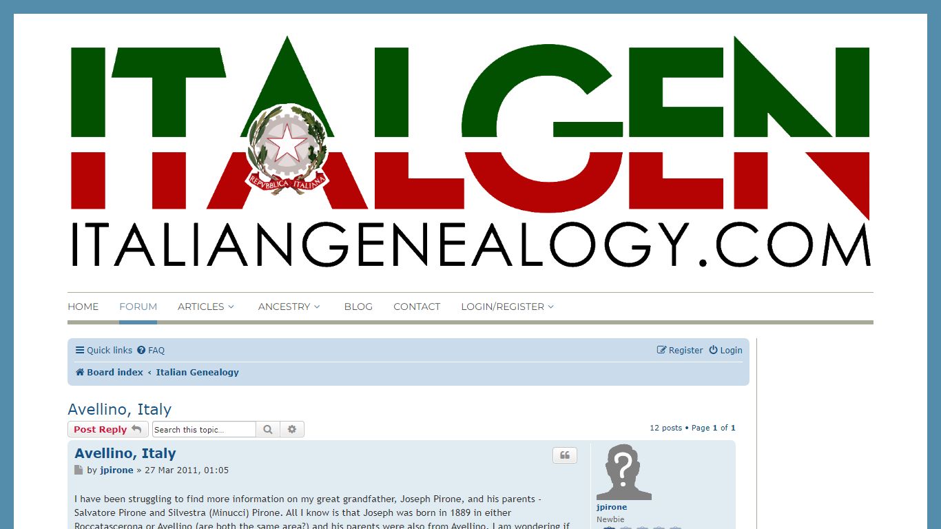 ItalianGenealogy.com - Avellino, Italy