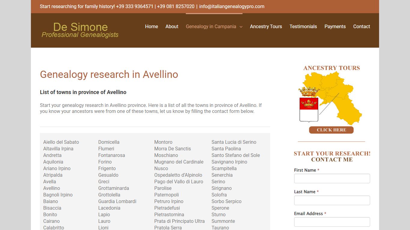Avellino – Genealogical research in Italy – Ancestors ...